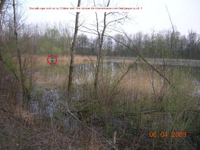 Stauhaltung18: viel zu kleiner Durchlass (Aufnahme vom 6.4.2009)